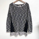 Textured Striped Lace Sweater-2