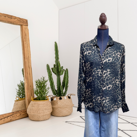 Leopard Button Down Top