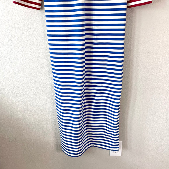 Striped Lace Up Maxi Dress