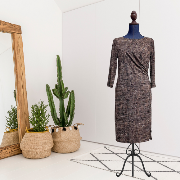 Ruched Side Faux Wrap Dress