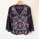 Bird Floral Embroidered Top-2