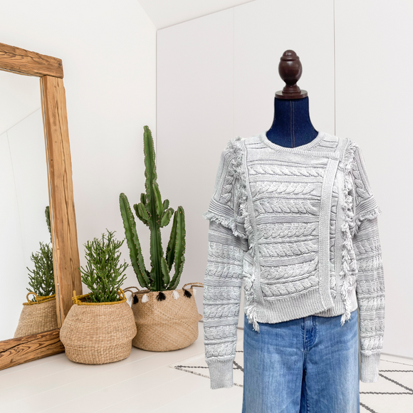 Cable Knit Moto Sweater Jacket