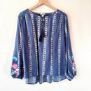 Floral Embroidered Peasant Top-2