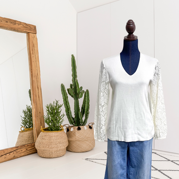 Lace V-Neck Sweater