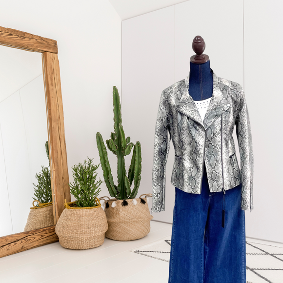 Snakeskin Moto Jacket