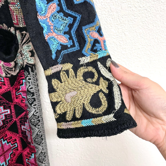 Embroidered Hooded Cardigan