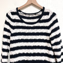 Striped Crochet Hem Sweater-3