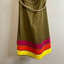 High Neck Color Block Belted Dress-5