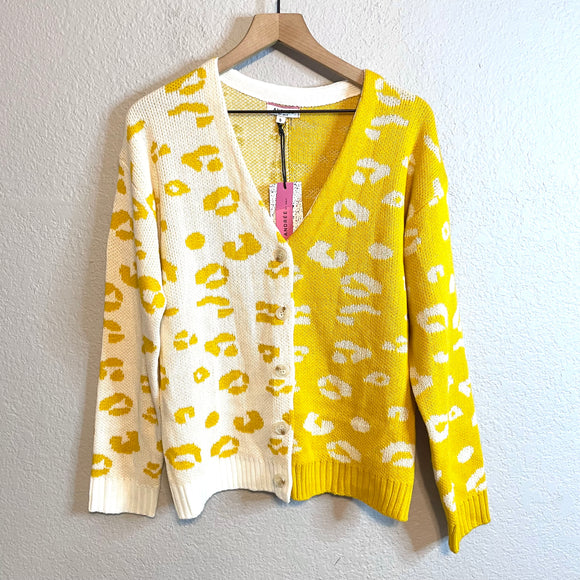 Color Block Leopard Cardigan