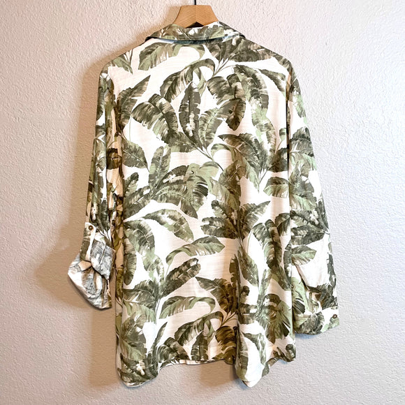 Palm Leaf Button Down Tunic