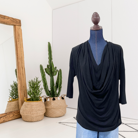 Draped Neck Sweater