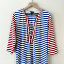 Striped Lace Up Maxi Dress-3