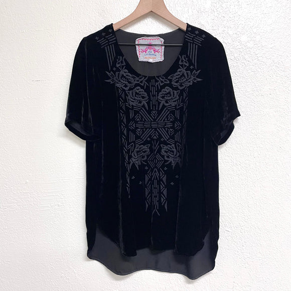 Velvet Embroidered Top
