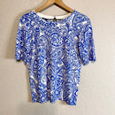 Paisley Short Sleeve Sweater Blouse-2