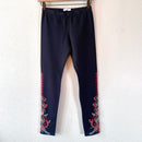 Embroidered Floral Leggings-1