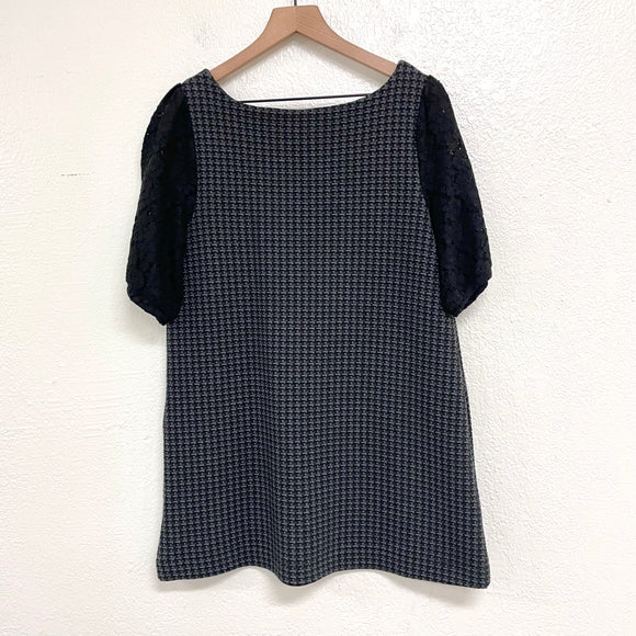 Plaid Lace Sleeve Tunic