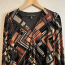 Geo Burnout Velvet Blouse-3