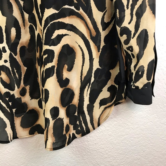 Animal Print Button Up Blouse