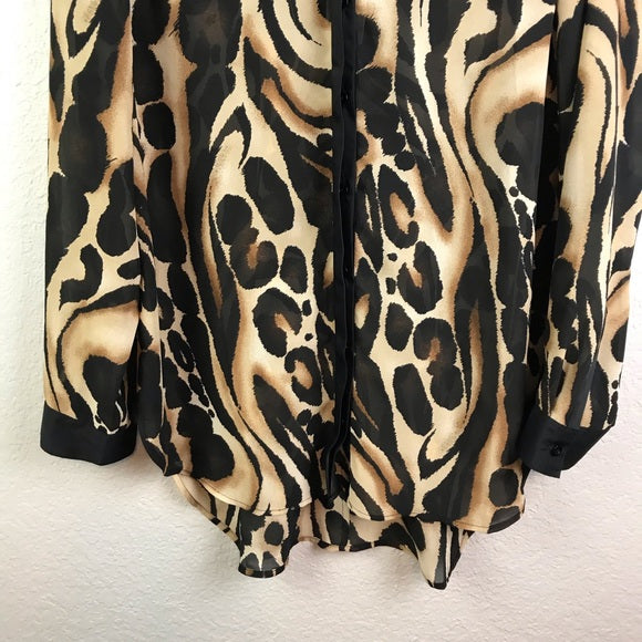 Animal Print Button Up Blouse