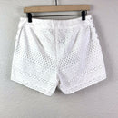Lace Up Eyelet Shorts-8