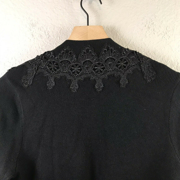 Embellished Velvet Trim Cardigan