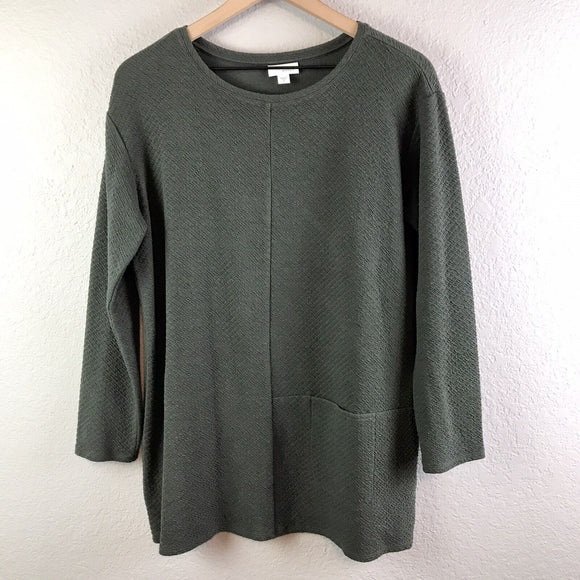 Texture Knit Pocket Tunic Top