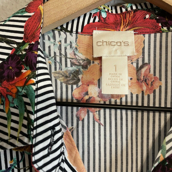 Tropical Floral Button Down Tunic