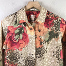 Floral Leopard Button Up Blouse-3