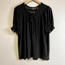 Smocked Tie Front Blouse-2