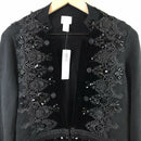 Embellished Velvet Trim Cardigan-3