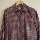 Abstract Print Button Down Top-3